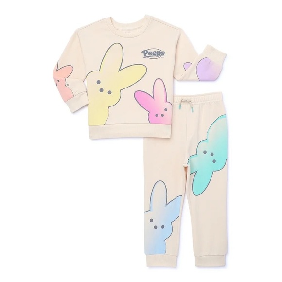 Peeps Pastel Bunny Sweatshirt and Joggers Set 12M - Picture 1 of 5